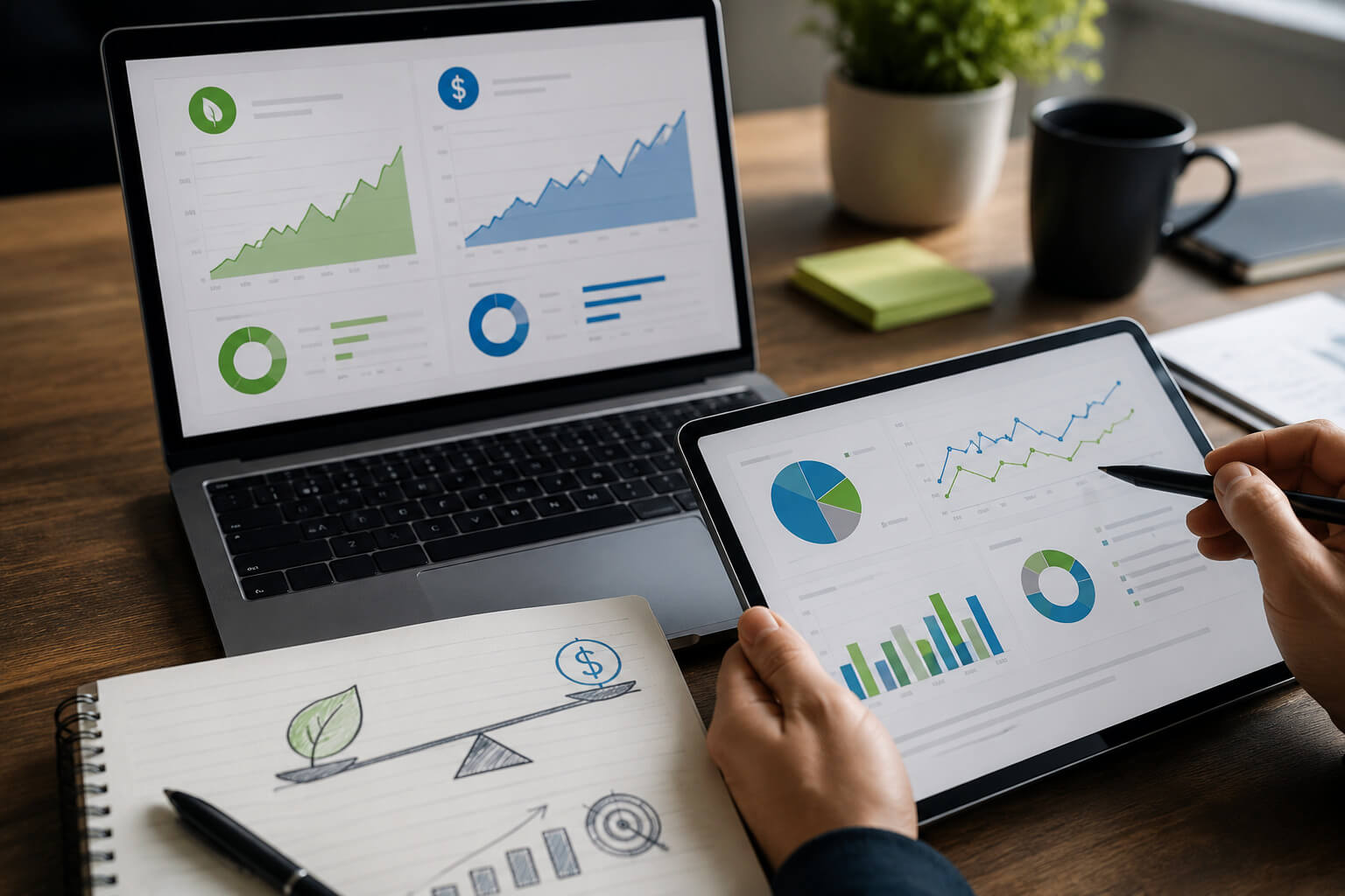 Digital marketing analytics dashboard for SEO and paid ads