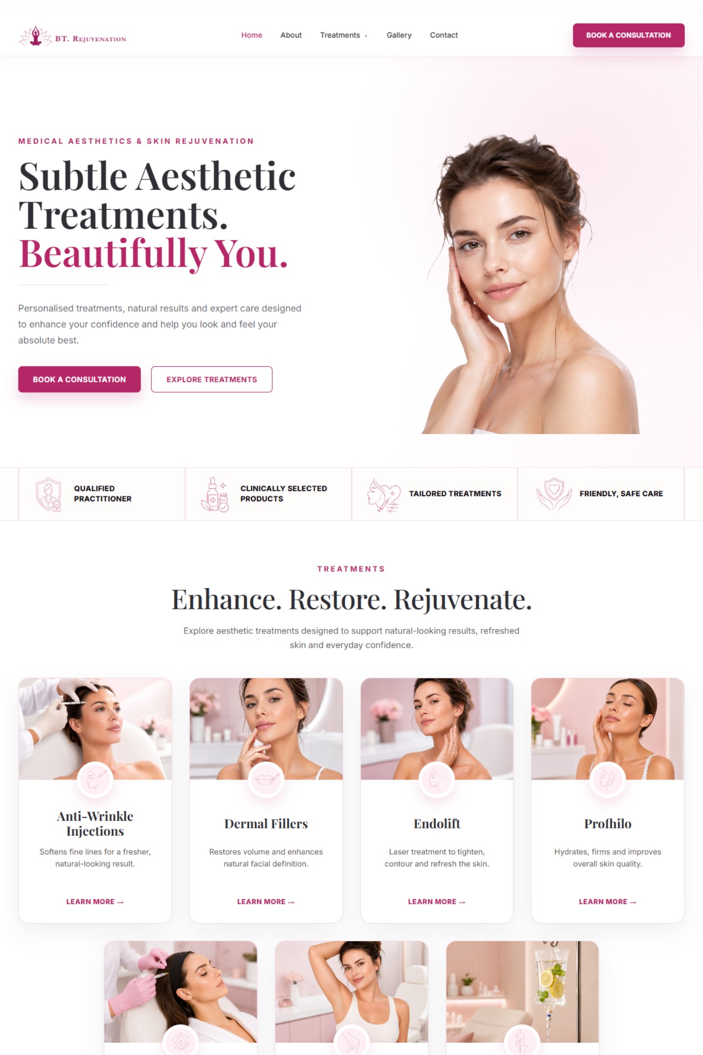 BT Rejuvenation medical aesthetics clinic website case study cover